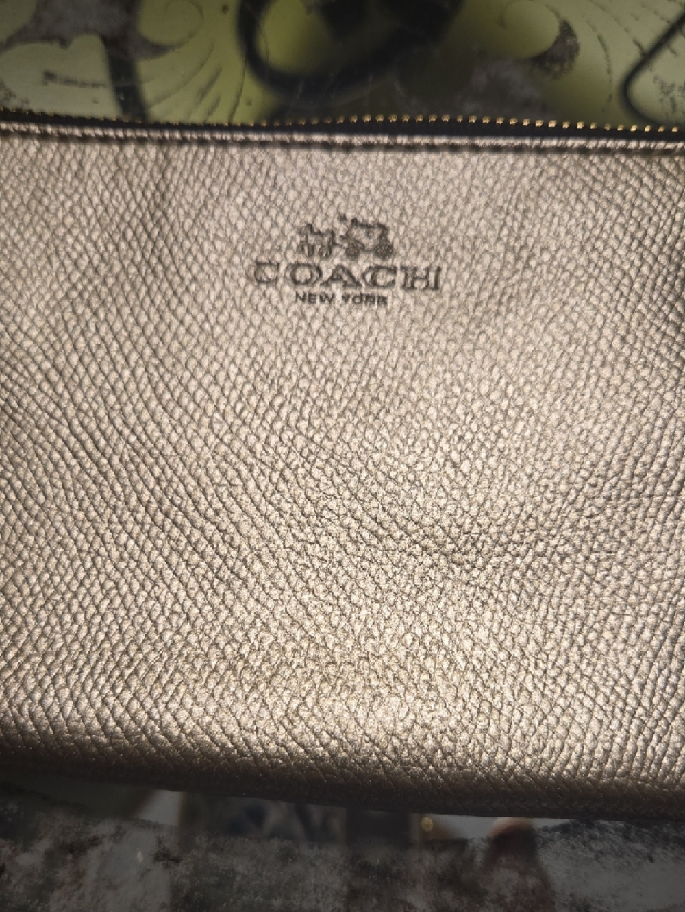 Coach Metallic Gold Leather Wristlet Clutch - Picture 7 of 9